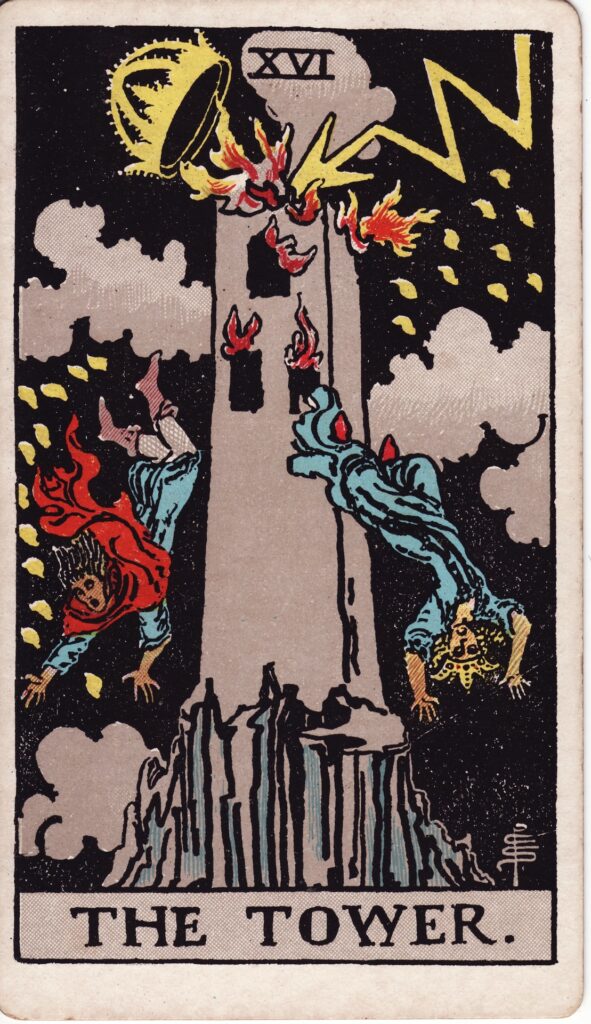 rider waite tarot's tower card